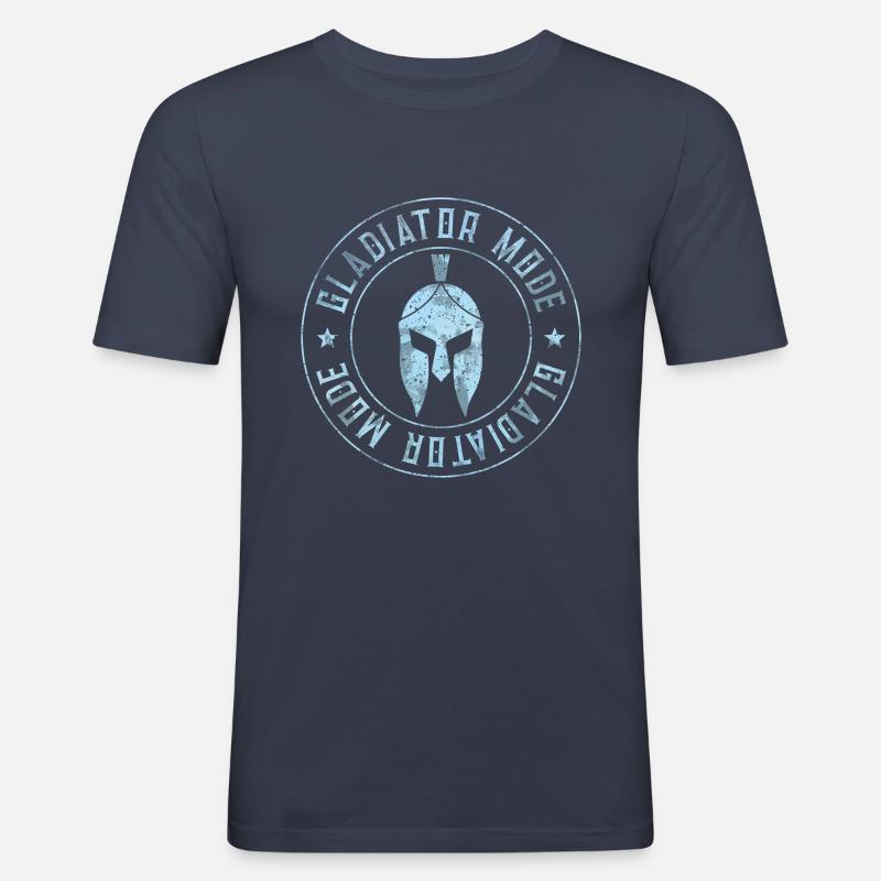 spartaner helm gladiator - Männer Slim Fit T-Shirt - Navy