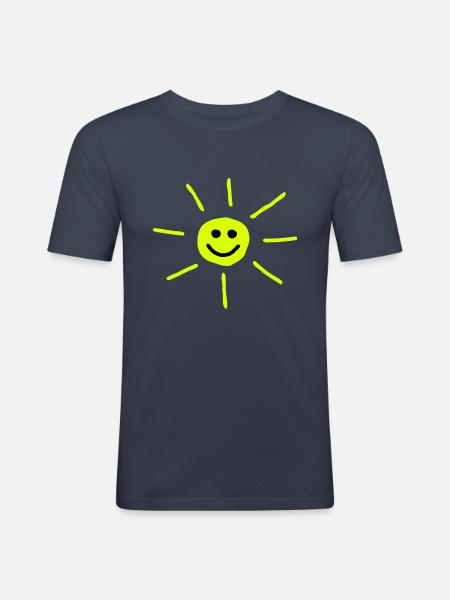Sonne - Männer Slim Fit T-Shirt - Navy