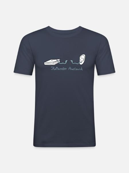 Kultureller Austausch - Männer Slim Fit T-Shirt - Navy