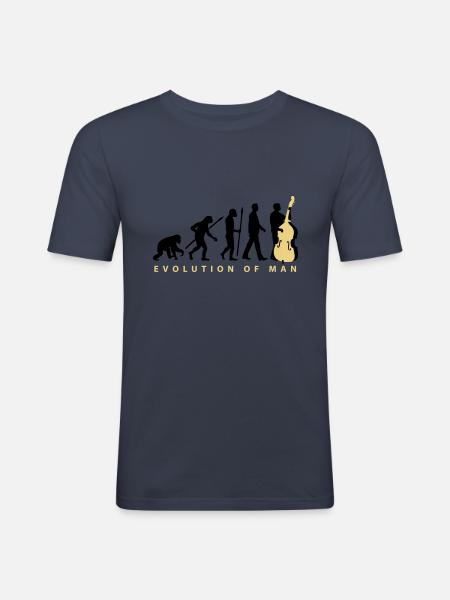evolution_kontrabass_11_2016_2c02 - Männer Slim Fit T-Shirt - Navy