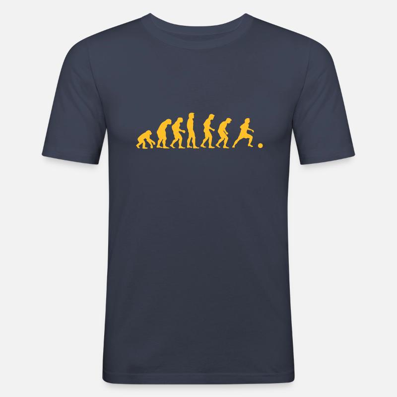 fussball_evolution - Männer Slim Fit T-Shirt - Navy