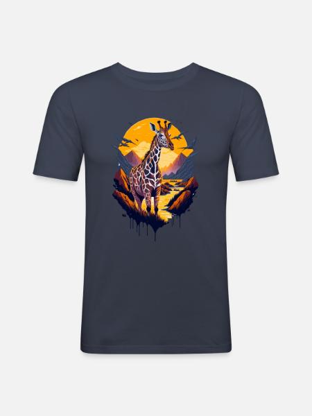 beautiful abstract giraffe - Men's Slim Fit T-Shirt - navy