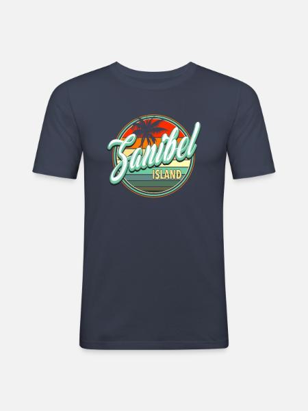 Summer Beach Holiday - Sanibel Island - Men's Slim Fit T-Shirt - navy