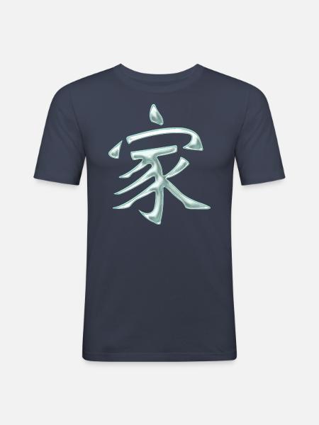 Family / Chinese characters - Men's Slim Fit T-Shirt - navy
