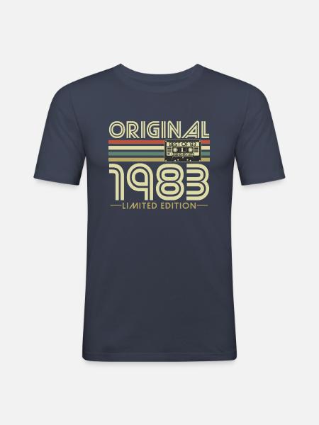 Original 1983 vintage vintage fødselsdag retro - Herre Slim Fit T-Shirt - marineblå