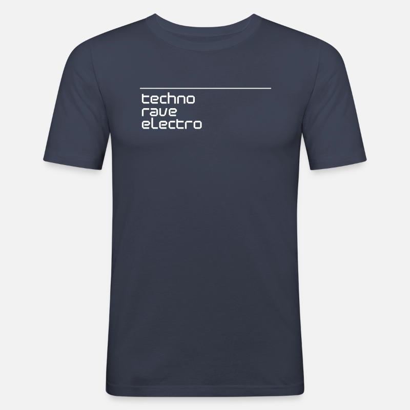 techno rave electro logo - Men's Slim Fit T-Shirt - navy