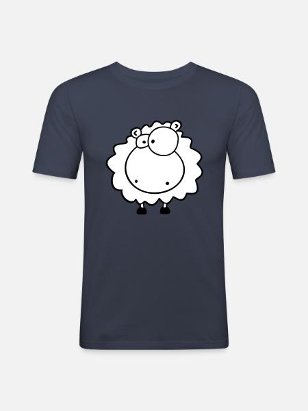 Kleines kuschel Schäfchen - Männer Slim Fit T-Shirt - Navy