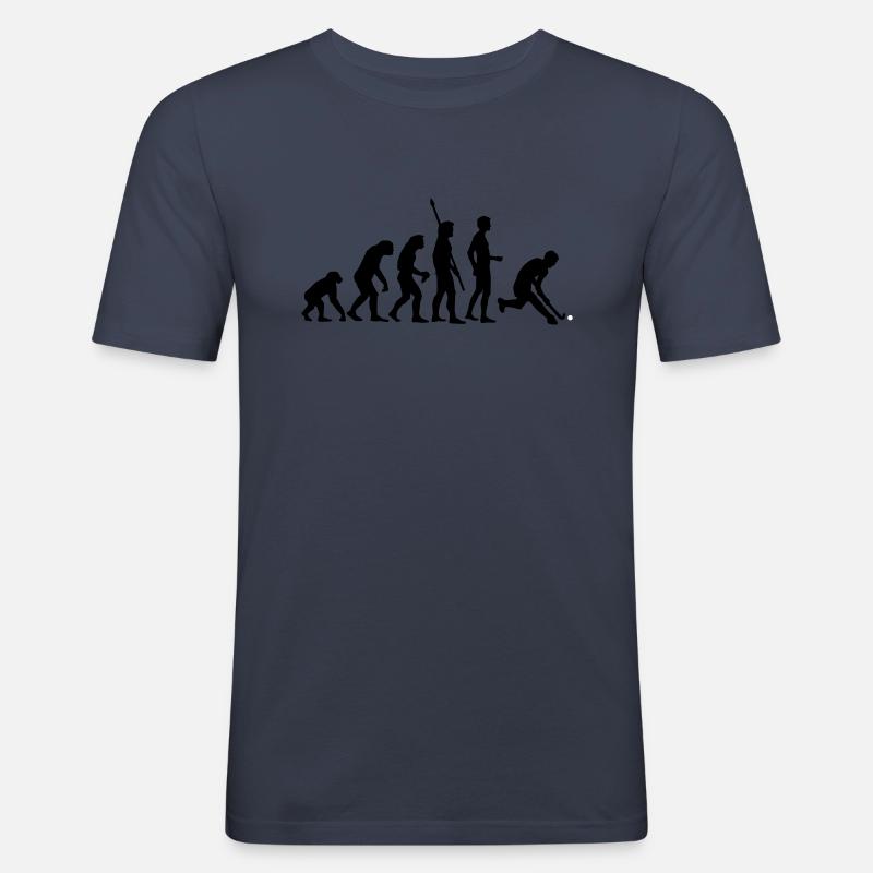 evolution_herren_hockey_2c - Männer Slim Fit T-Shirt - Navy