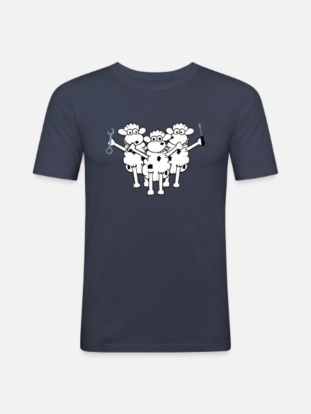 mechanikaeaeaergruppe_3f - Männer Slim Fit T-Shirt - Navy