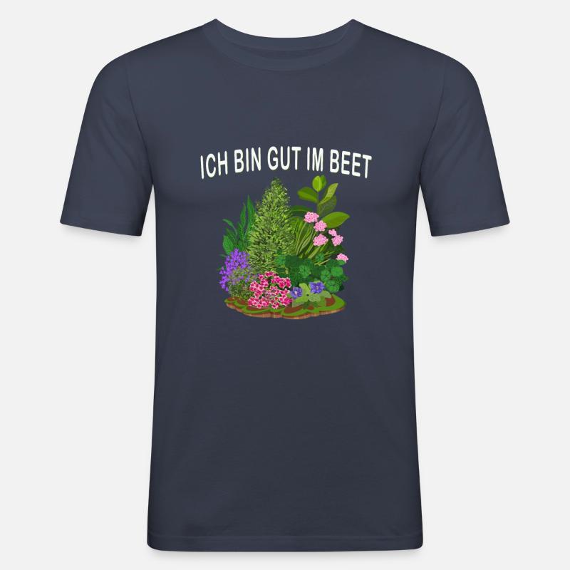 Ich bin gut im Beet - Männer Slim Fit T-Shirt - Navy