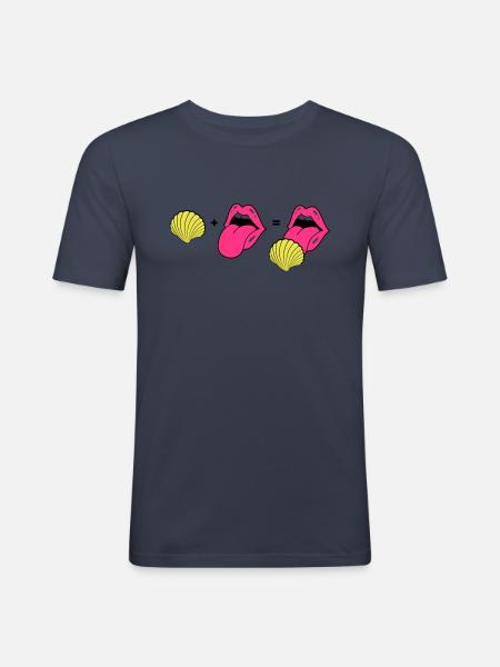 Evolution du lécher - T-shirt près du corps Homme - bleu marine