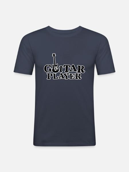 guitar_player_112013_a_2c - Men's Slim Fit T-Shirt - navy