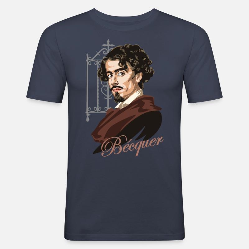 Gustavo Adolfo Bécquer - Männer Slim Fit T-Shirt - Navy