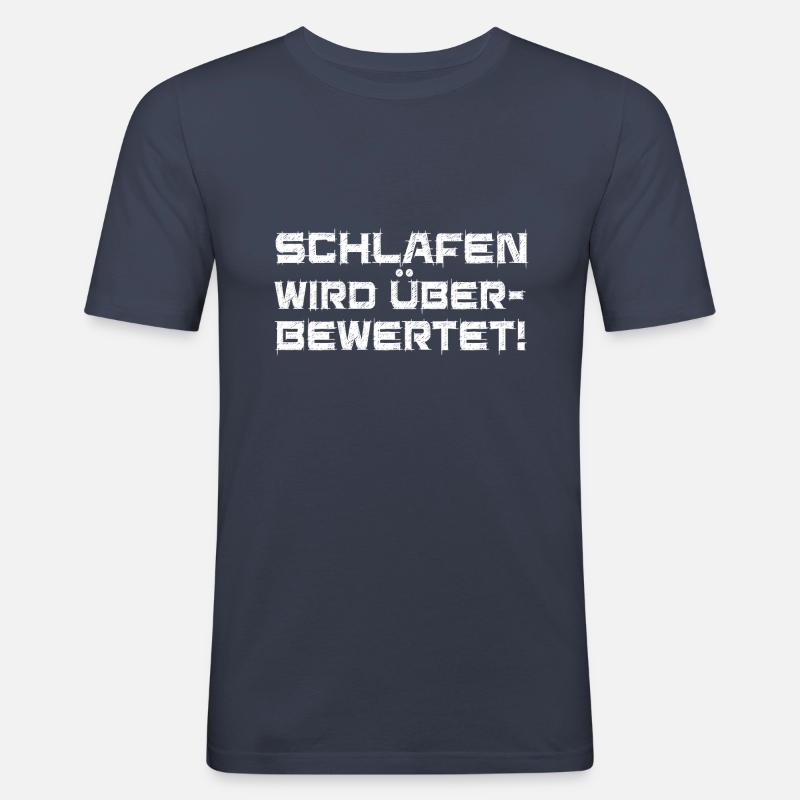 Schlafen wird überbewertet - Männer Slim Fit T-Shirt - Navy