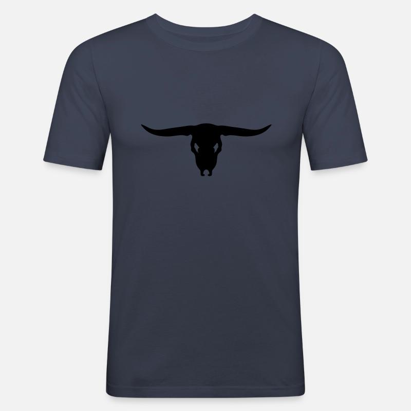 Schädel eines Bullen - Männer Slim Fit T-Shirt - Navy