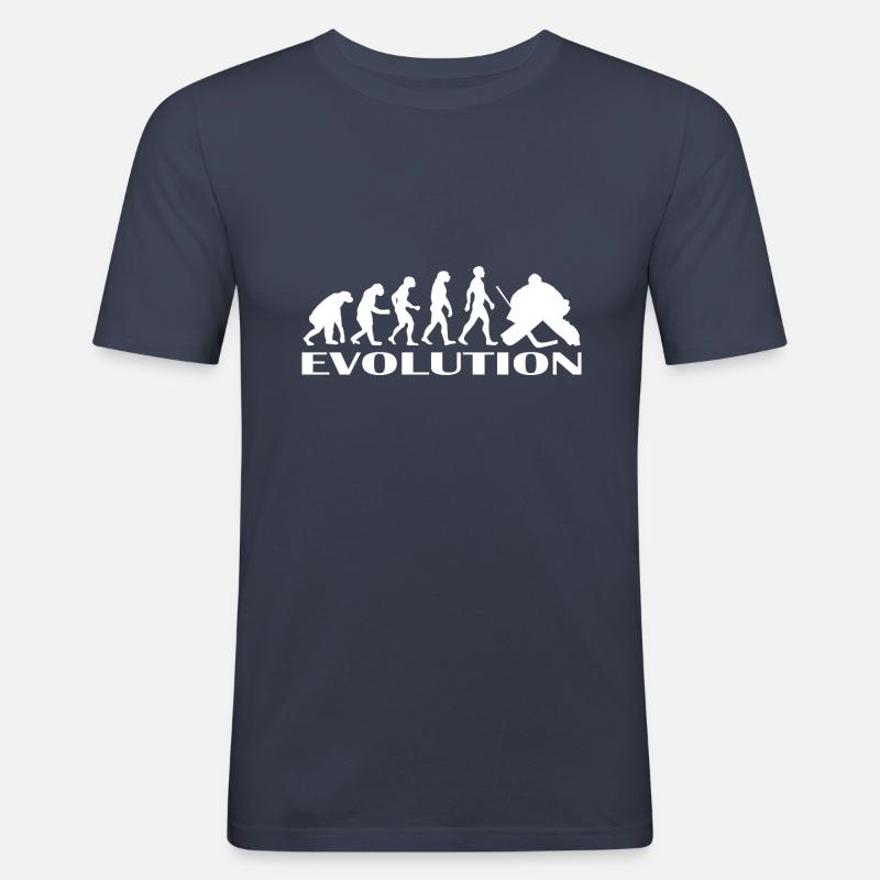 Evolution Eishockey Eishockeyspieler Geschenk idee - Männer Slim Fit T-Shirt - Navy