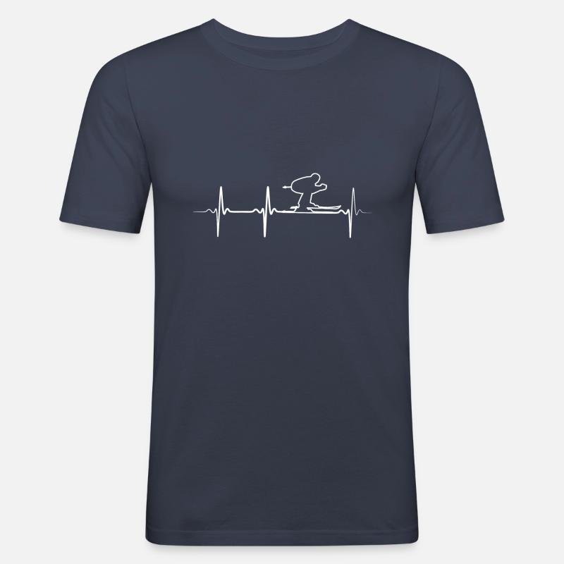 Ski Skiurlaub Geschenk Geschenkidee - Männer Slim Fit T-Shirt - Navy