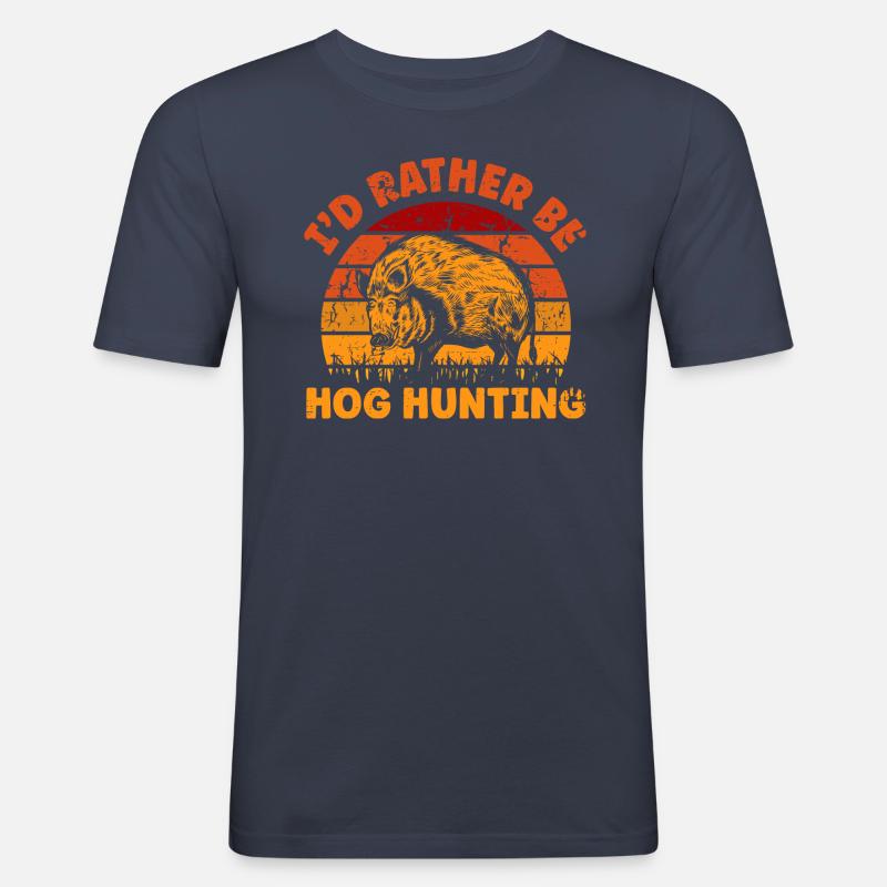I'd Rather Be Hog Hunting - Männer Slim Fit T-Shirt - Navy
