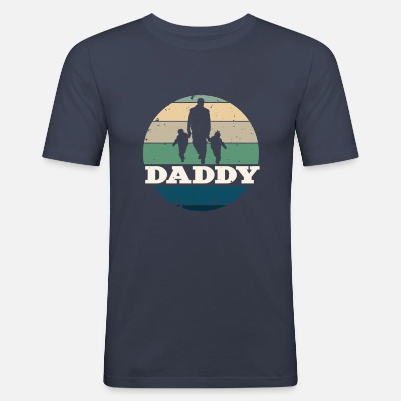 Papa - Männer Slim Fit T-Shirt - Navy