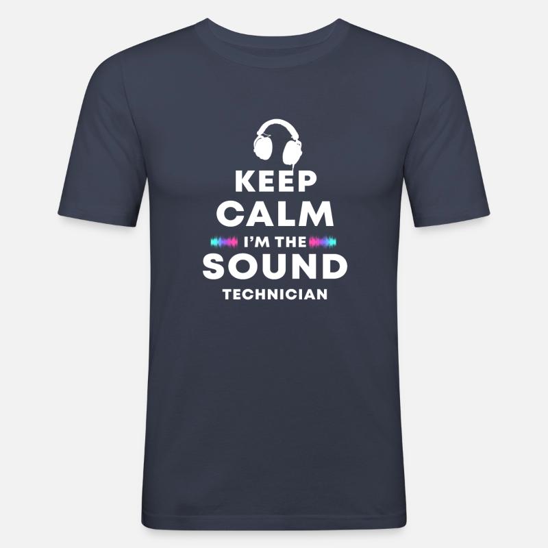 Tontechniker - Männer Slim Fit T-Shirt - Navy