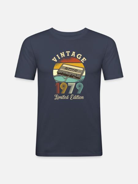 Millésime 1979 - T-shirt près du corps Homme - bleu marine