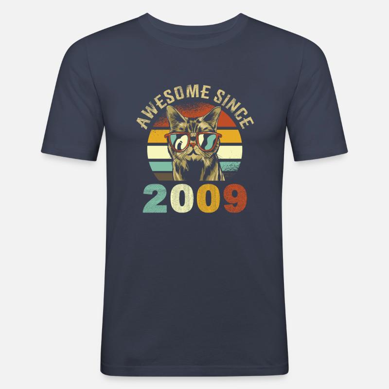 Awesome Since 2009 - Männer Slim Fit T-Shirt - Navy