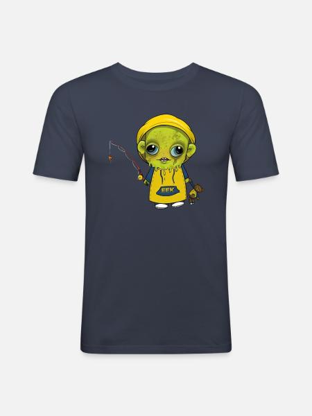Little Green Monster EEK - Men's Slim Fit T-Shirt - navy