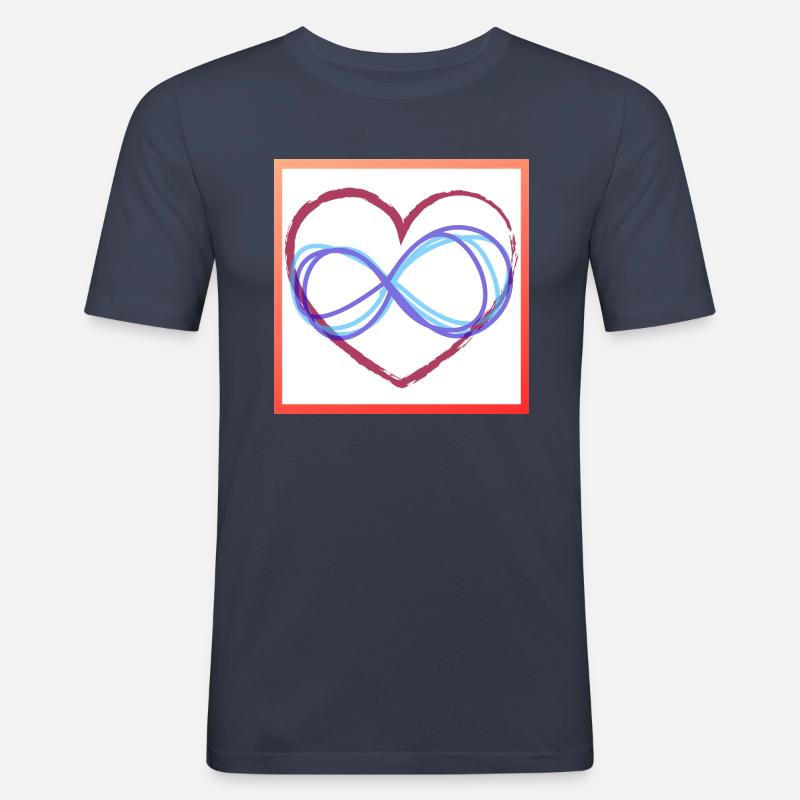 Herz Unendlichkeit - Männer Slim Fit T-Shirt - Navy