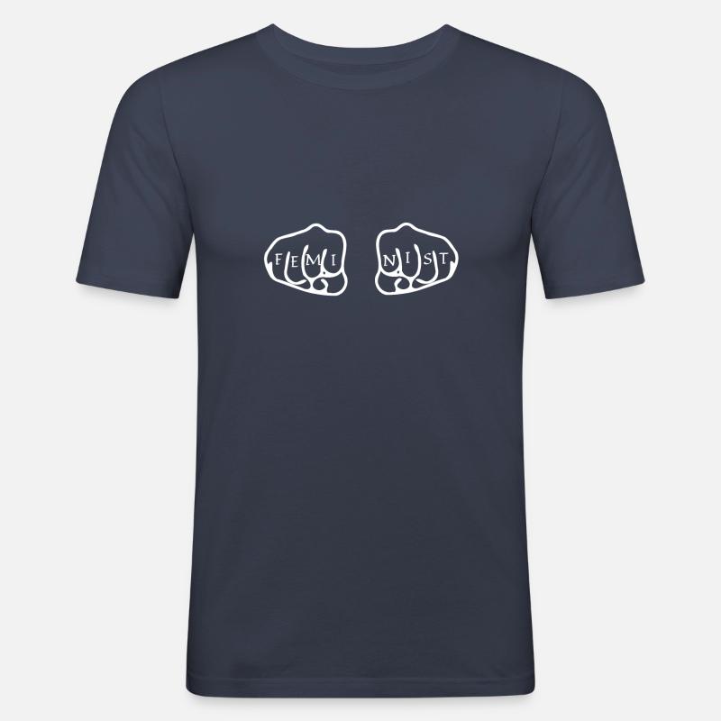 FEMINIST - Männer Slim Fit T-Shirt - Navy