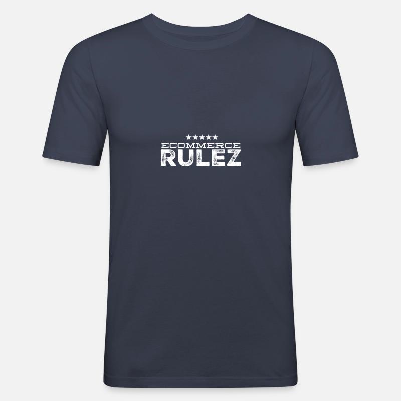 eCommerce Rulez - Männer Slim Fit T-Shirt - Navy