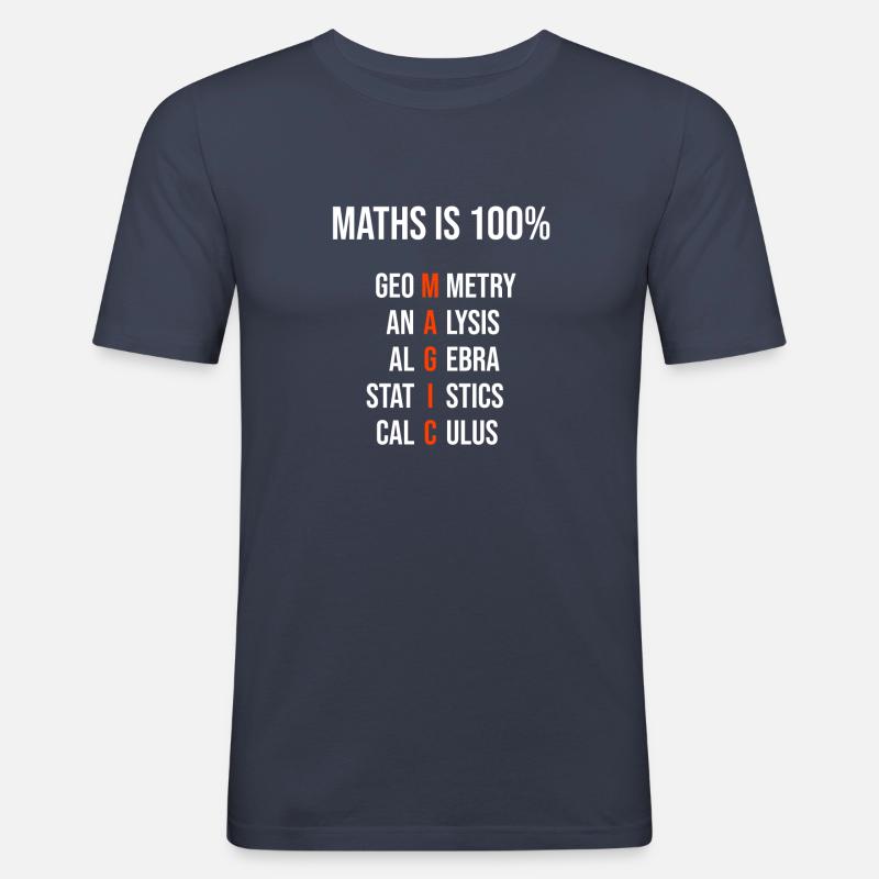 Les maths sont 100% magiques - T-shirt près du corps Homme - bleu marine