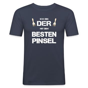 Anstreicher Maler bester Pinsel Geschenk lustig - Männer Slim Fit T-Shirt - Navy - Vorne - Nik (191cm)