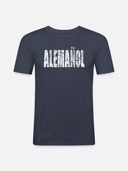 Deutsch-Spanier Spanisch deutsch-spanisch Geschenk - Männer Slim Fit T-Shirt - Navy