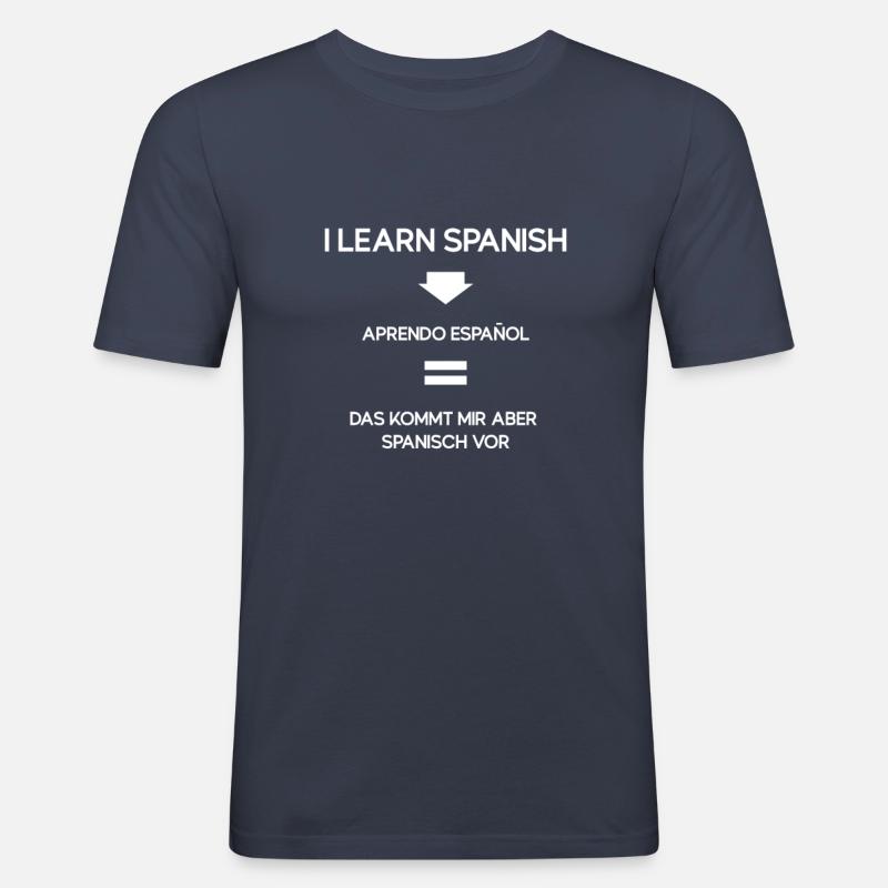 Ich lerne Spanisch - Männer Slim Fit T-Shirt - Navy