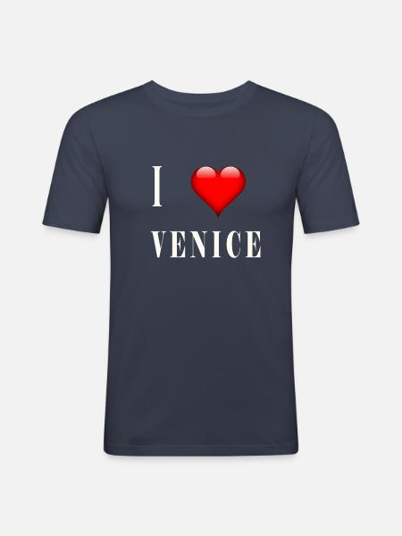 I Love Venice - Men's Slim Fit T-Shirt - navy