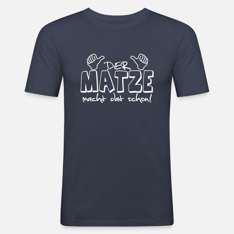 Matze Matthias - Männer Slim Fit T-Shirt - Navy