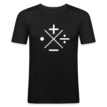 Mathe Symbol Plus Genie Physiker Nerd Geschenk - Männer Slim Fit T-Shirt - Schwarz - Vorne - Nik (191cm)