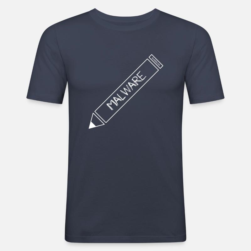 Malware Nerd Computer T-Shirt - Männer Slim Fit T-Shirt - Navy