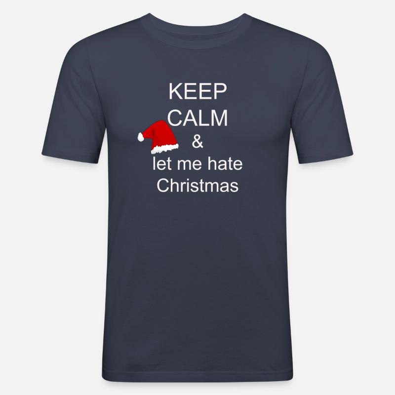 Weihnachten Keep Calm - Männer Slim Fit T-Shirt - Navy