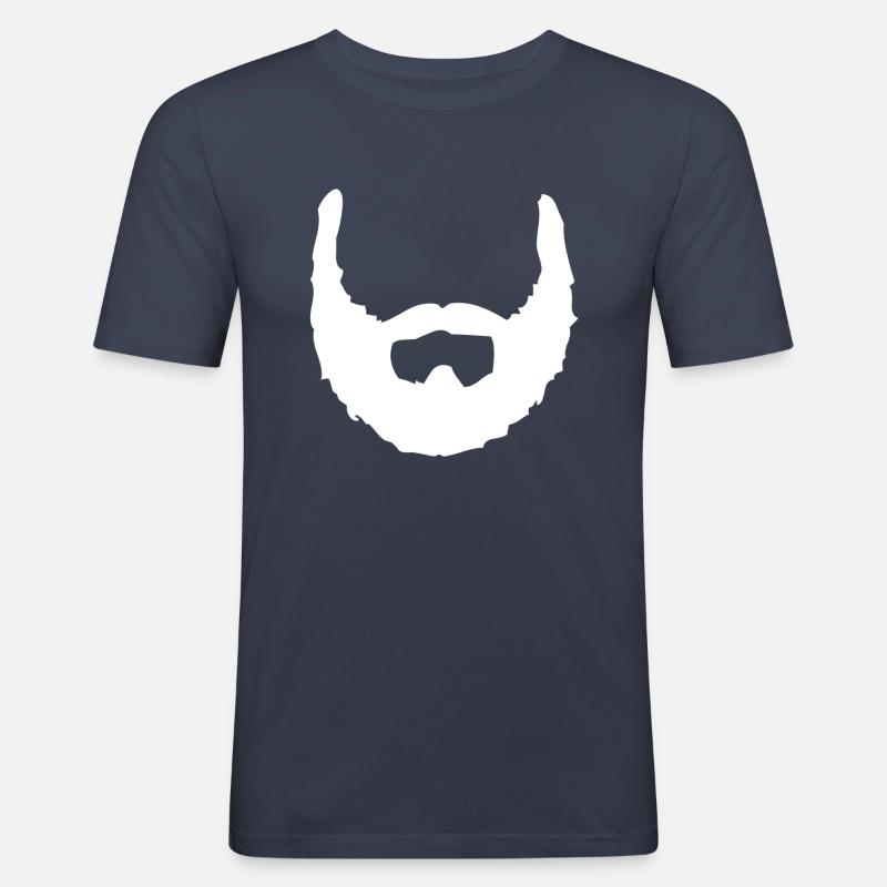 bart beard vollbart baertig schnurrbart - Männer Slim Fit T-Shirt - Navy