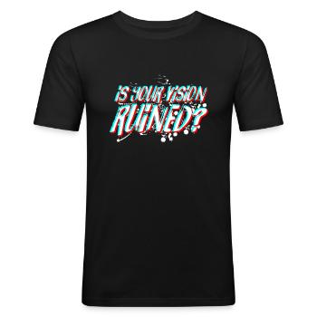 EST VOTRE VISION RUINED V2 - T-shirt près du corps Homme - noir - Devant - Nik (191cm)