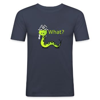 Snake - Männer Slim Fit T-Shirt - Navy - Vorne - Nik (191cm)
