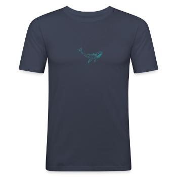 Projekt Drawing 11129299272 - Männer Slim Fit T-Shirt - Navy - Vorne - Nik (191cm)