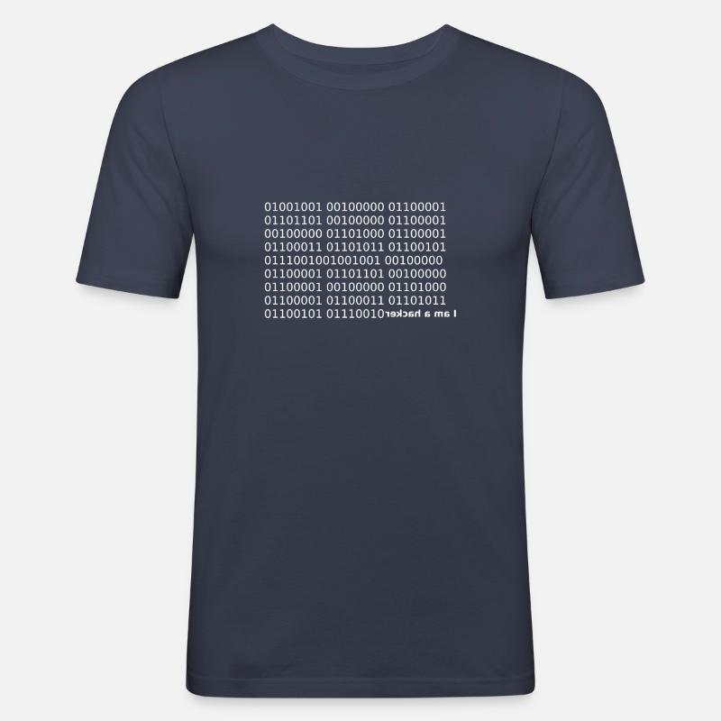 I am a Hacker - Männer Slim Fit T-Shirt - Navy