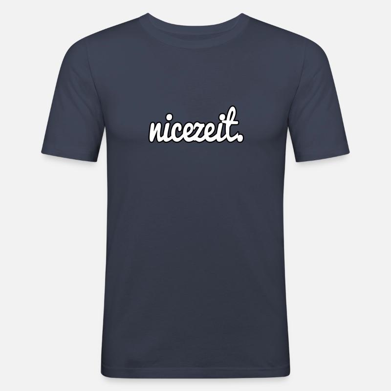 nicezeit. - Männer Slim Fit T-Shirt - Navy