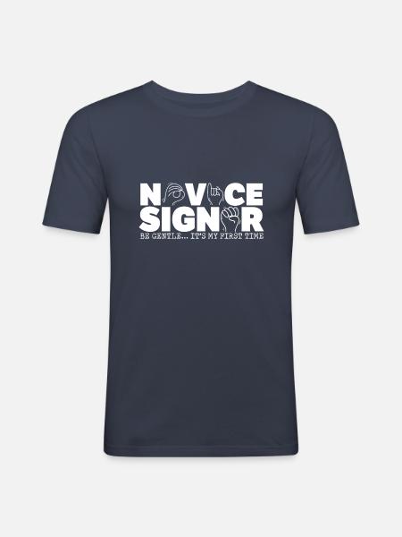 Novice Signer ASL - Men's Slim Fit T-Shirt - navy