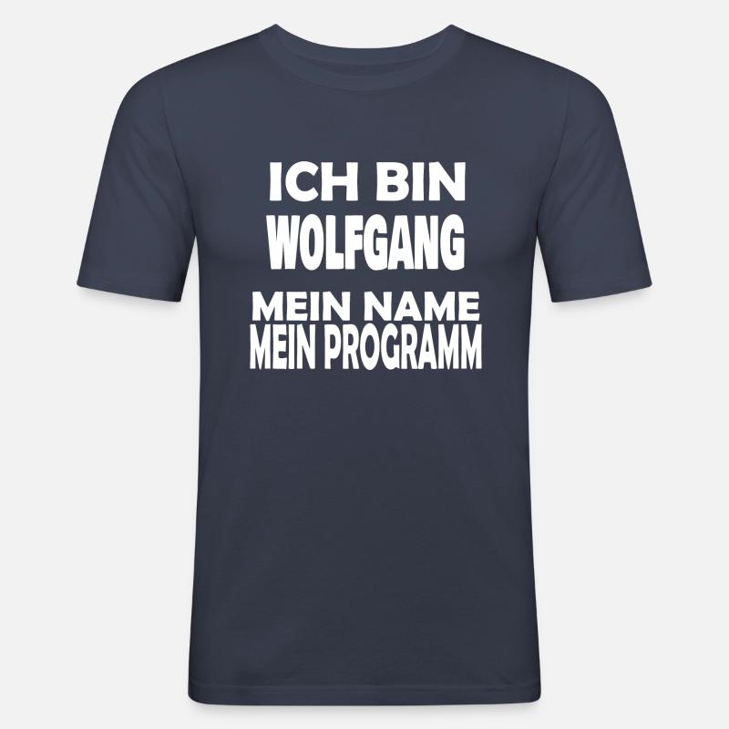Programm Name WOLFGANG - Männer Slim Fit T-Shirt - Navy