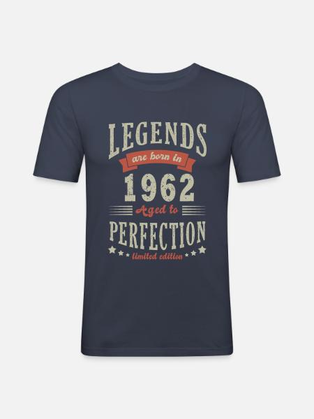 leggenda nata nel 1962 Regalo di compleanno 60 anni - Maglietta aderente da uomo - navy