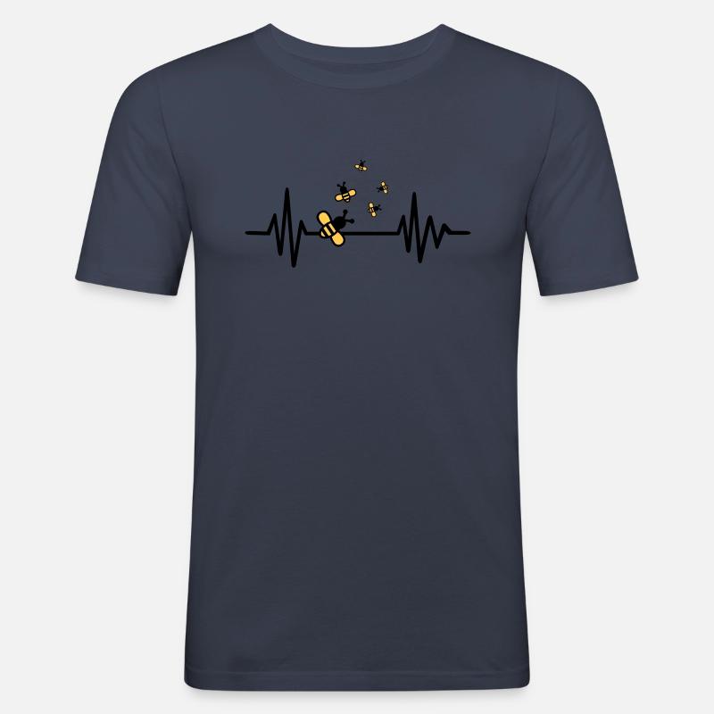 Biene - Männer Slim Fit T-Shirt - Navy