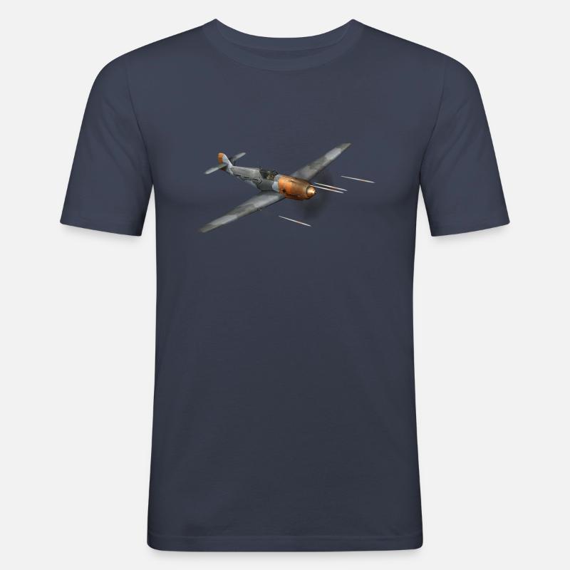 Flugzeug Luftkampf Propellerflugzeug WW2 - Männer Slim Fit T-Shirt - Navy